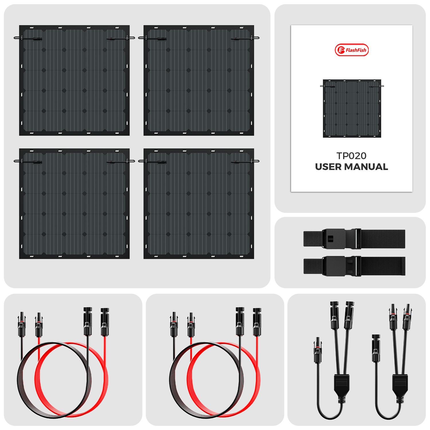 FlashFish TP015/TP020 Flexible Solar Panels丨Rated 150W 200W