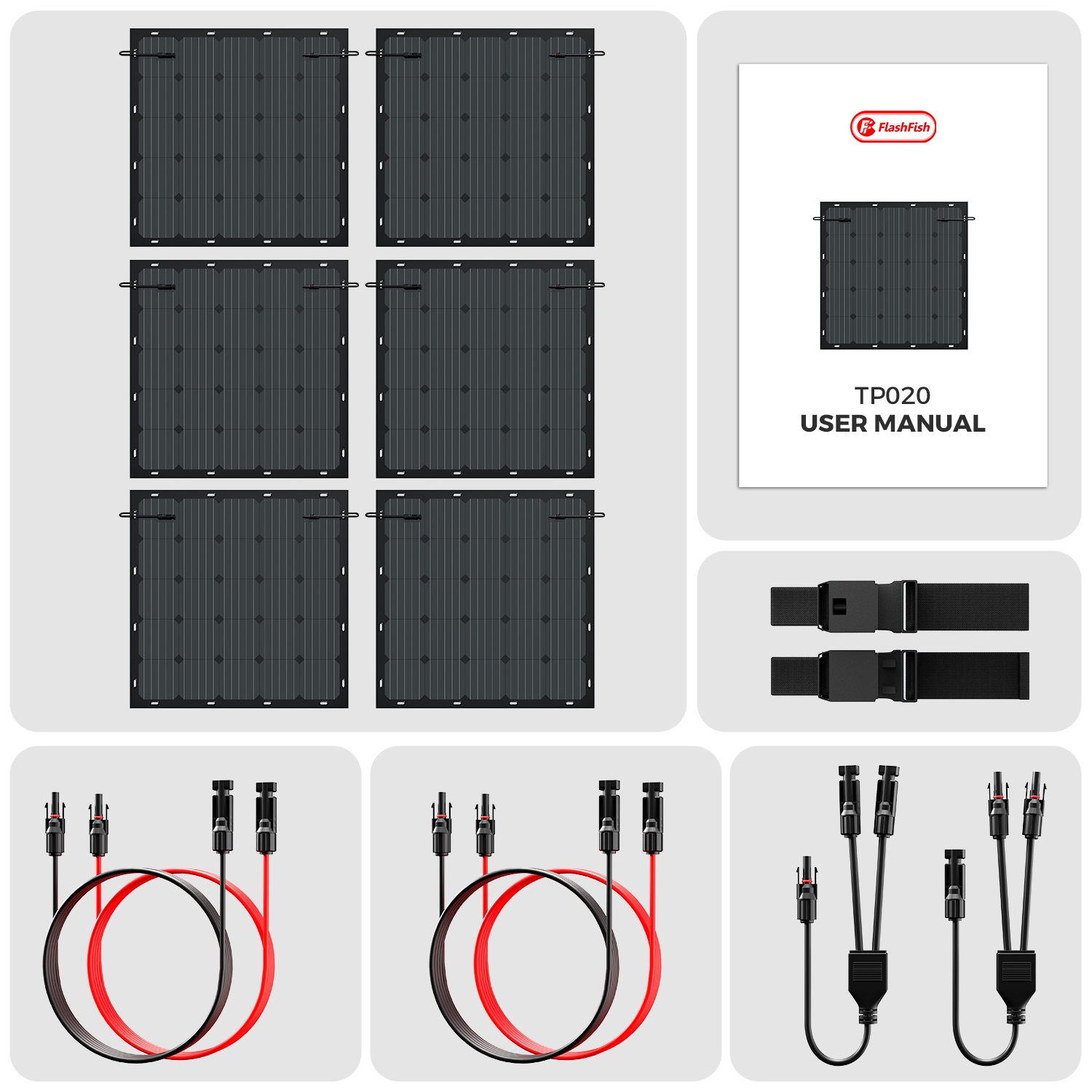 FlashFish TP015/TP020 Flexible Solar Panels丨Rated 150W 200W