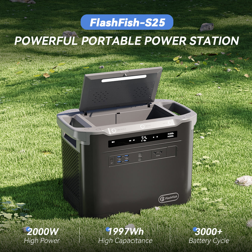 Flashfish S25 Portable Power Station | 2000W 1997Wh【Fast Charge】【UPS】【LFP】