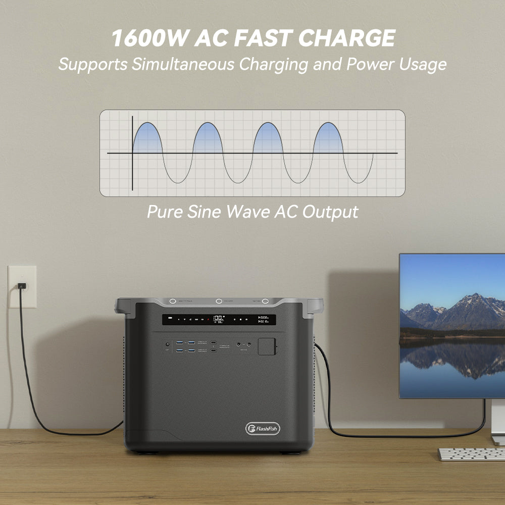 Flashfish S25 Portable Power Station | 2000W 1997Wh【Fast Charge】【UPS】【LFP】