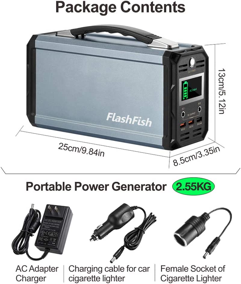 FlashFish G300 ポータブル パワー ステーション | 300W 222Wh
