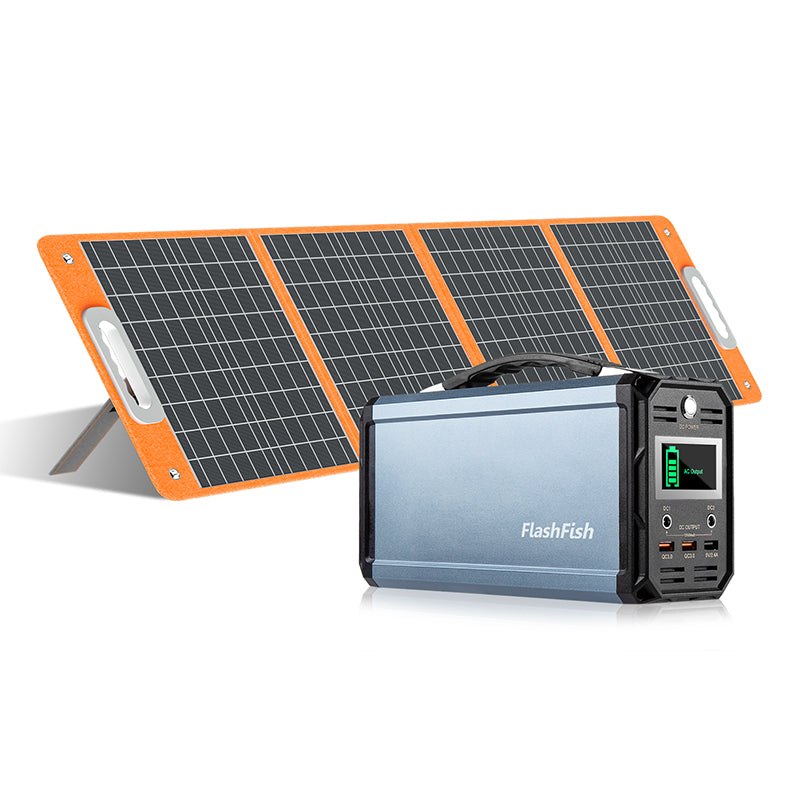 FlashFish G300+TSP60/TSP100 Solar Generator Kit | 222Wh Battery+60W/100W Solar Panel