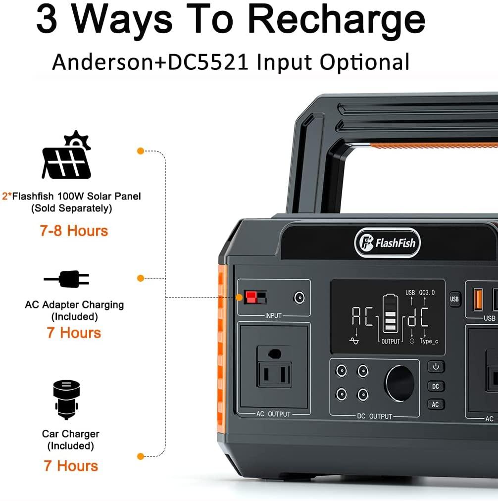 FlashFish P60 Portable Power station | 560W 520Wh/140400mAh